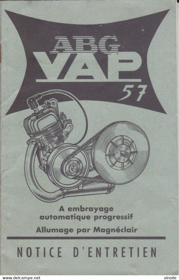 P-PLT-21-GF-230 : NOTICE ENTRETIEN MOTEUR ABG VAP 57. MOTOCYCLETTE. FABRIQUE A COURBEVOIE HAUTS-DE-SEINE - Andere Pläne