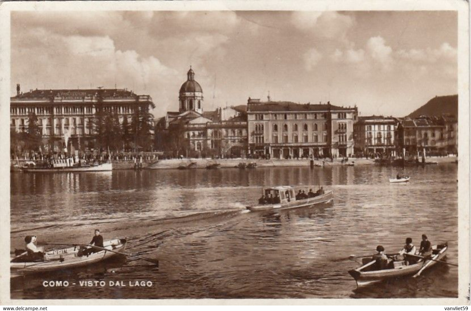 COMO-VISTO DAL LAGO-CARTOLINA VERA FOTOGRAFIA VIAGGIATA  IL 25-8-1935 - Como