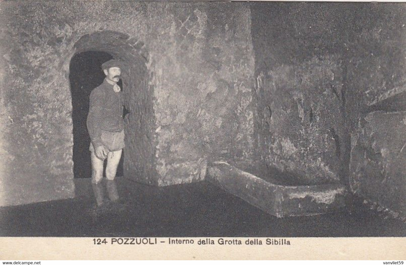 POZZUOLI-NAPOLI-INTERNO GROTTA DELLA SIBILLA-CARTOLINA  NON VIAGGIATA-ANNO 1915-1925 - Pozzuoli