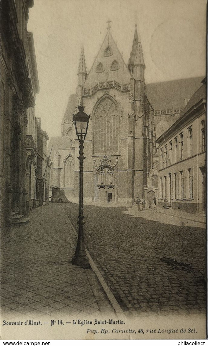 Aalst - Alost //  Souvenir De // Eglise Saint Martin (niet Standaard) 1906 Ed. Pap Ep. Cornelius No. 14 - Aalst