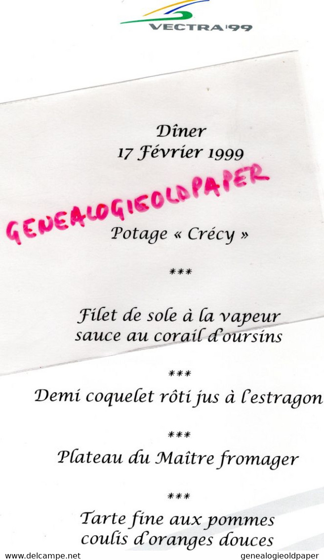 83- LORGUES- RARE MENU CHEZ BRUNO-ROUTE DE VIDAUBAN- 1999-CHATEAU RASQUE  JARADEAU