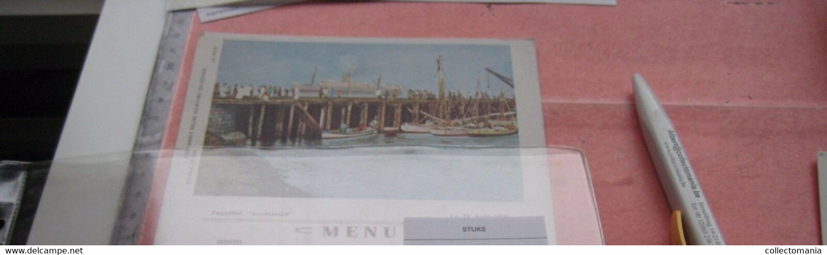 Authentic Menu Card, 1921 Congo Boat ANVERSVILLE, 20cmX13,8cm, MATADI Cows VG -  5 March 1921   DEJEUNER = Breakfast - Menus