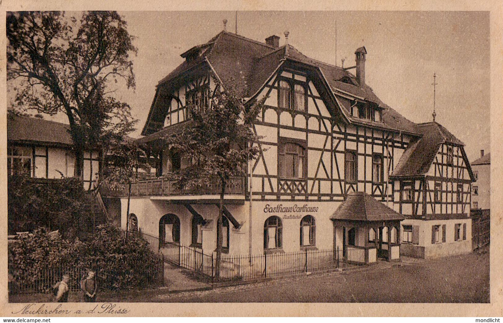 Neukirchen An Der Pleisse. Gasthaus Carthause, Besitzer Joh. Max Gottschall. - Crimmitschau
