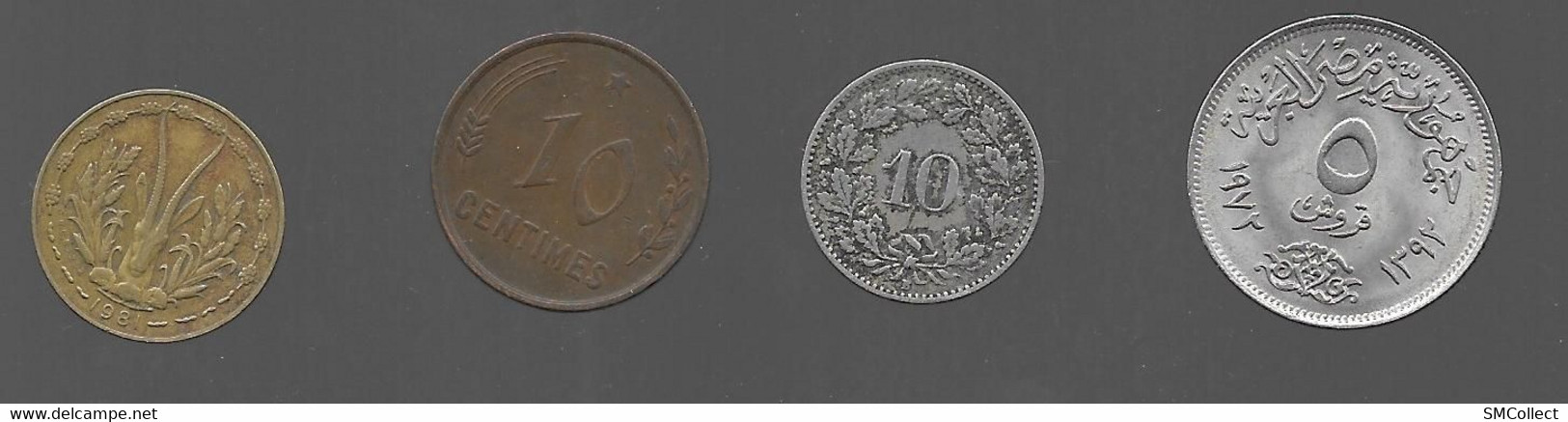 Lot De 4 Monnaies : Egypte / Suisse / Luxembourg / Ouest Afrique (1052) - Lots & Kiloware - Coins