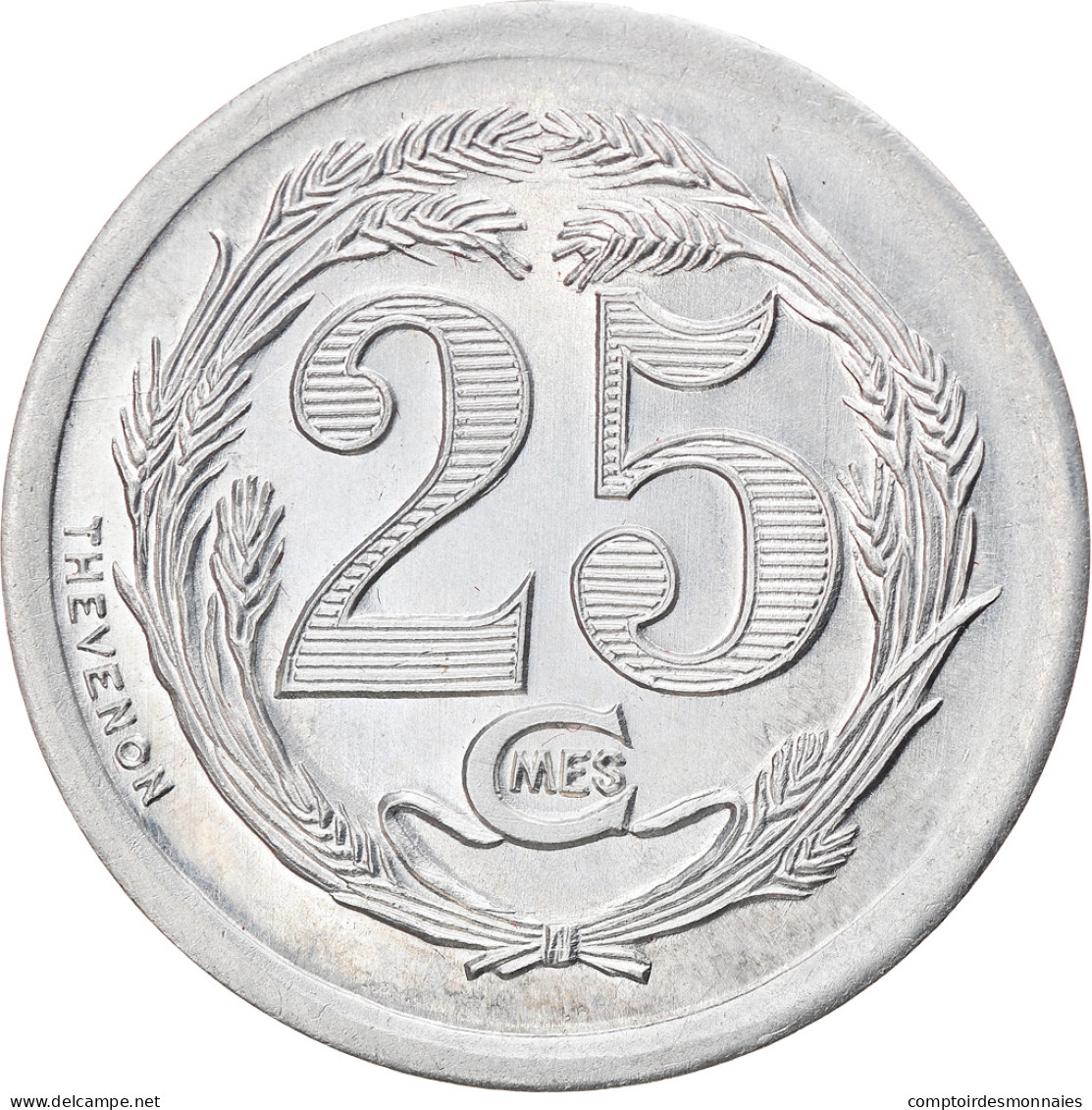 Monnaie, Algeria, Chambre De Commerce, Oran, 25 Centimes, 1922, SPL, Aluminium - Monétaires / De Nécessité