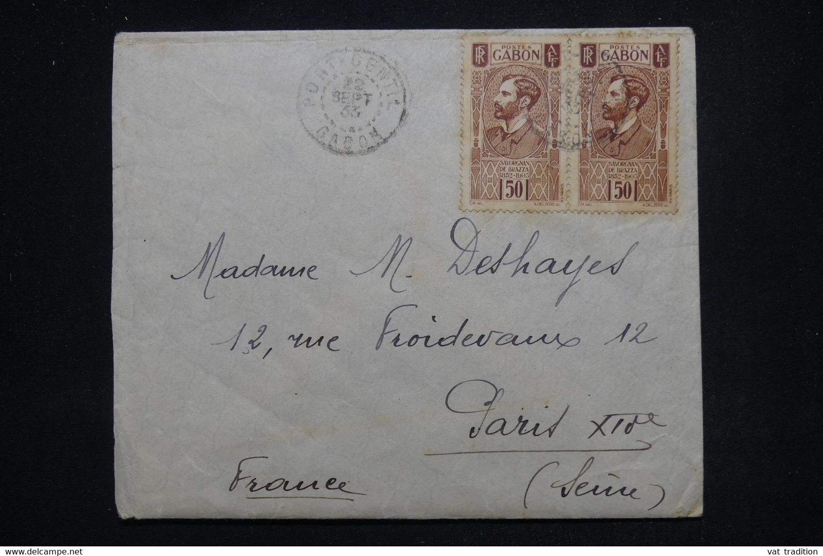 GABON - Enveloppe De Port Gentil Pour Paris En 1933 - L 101863 - Cartas & Documentos