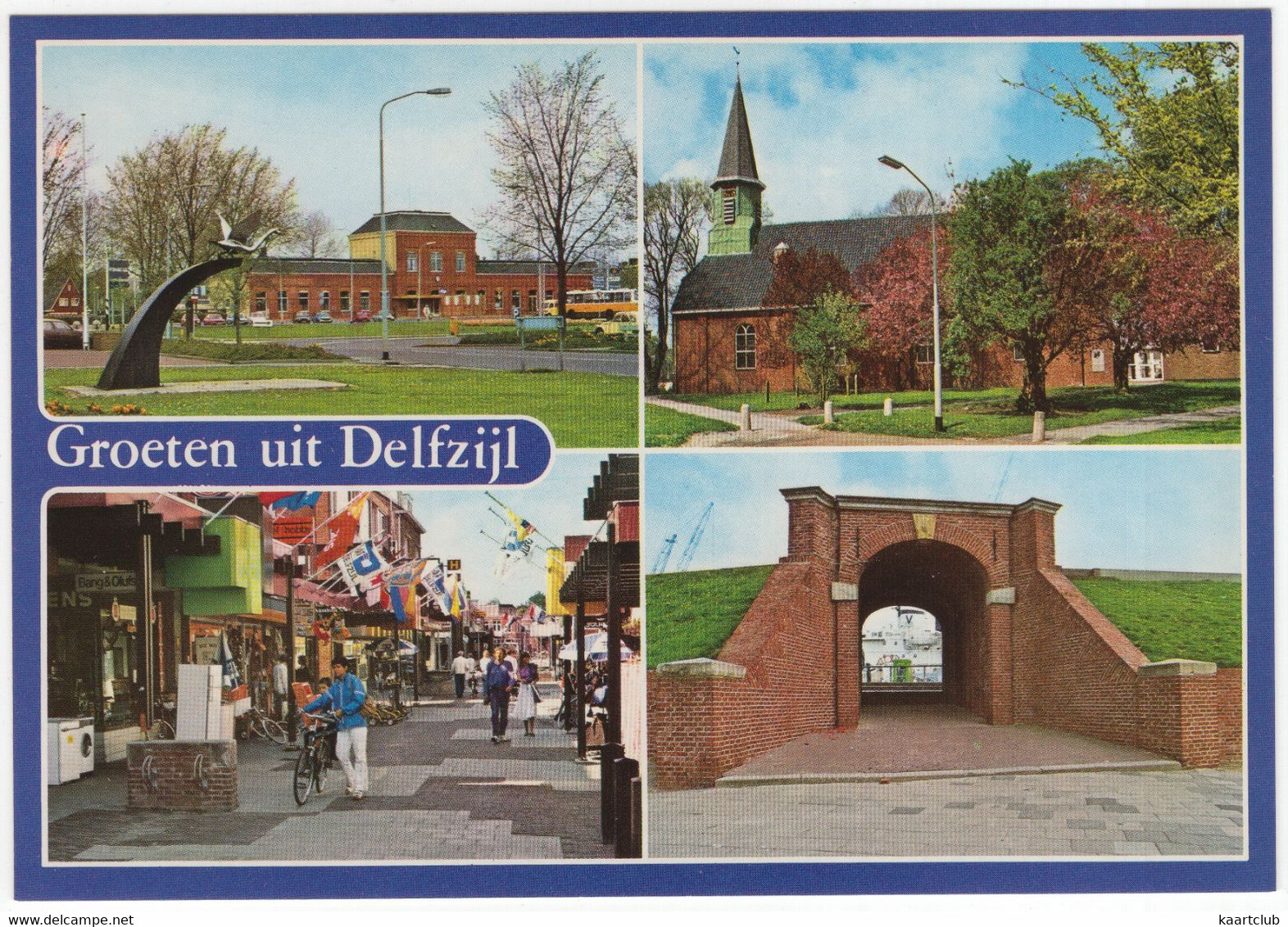 Groeten Uit Delfzijl: Station, Winkelstraat, Waterpoort, N.H. Kerk  - (Nederland/Holland) - Delfzijl