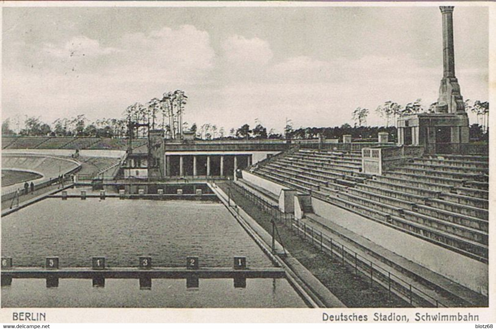 AK:CPA Grunewald  Deutsches Stadion Schwimmbassin 100 M Rare - Grunewald