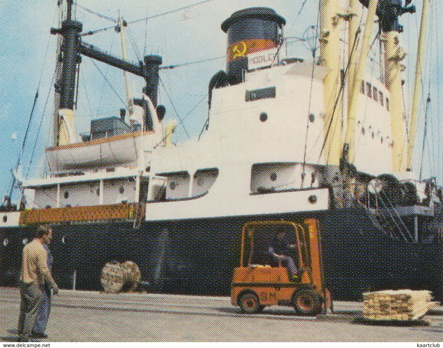 Groeten Uit Delfzijl: Russisch Vrachtschip, Vorkheftruck, Eemshotel, Winkelstraat, 'PHILIPS' Neon  - (Nederland/Holland) - Delfzijl