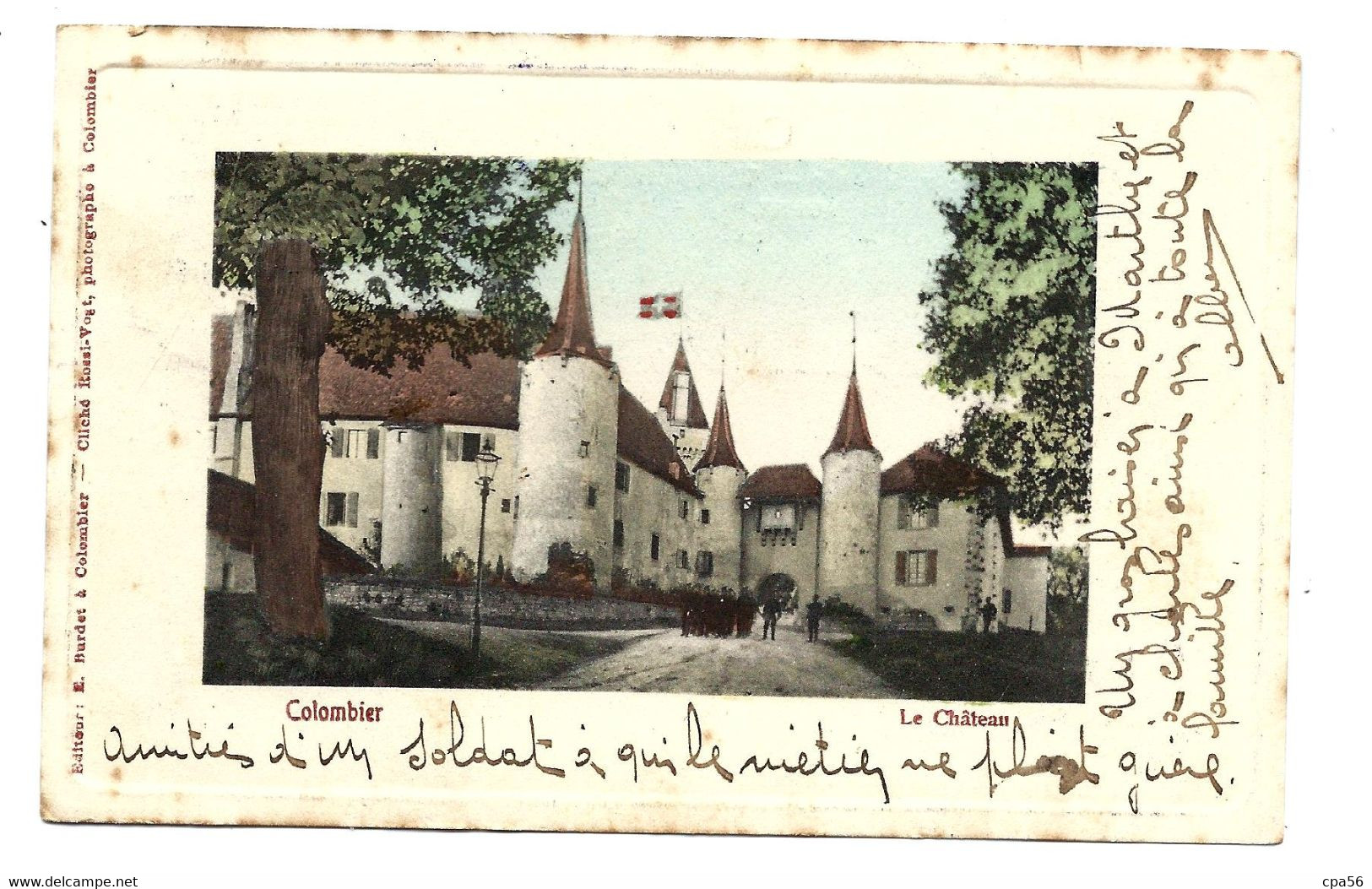 Château De COLOMBIER En Milvignes + Cachet écoles Militaires (1904) - Colombier