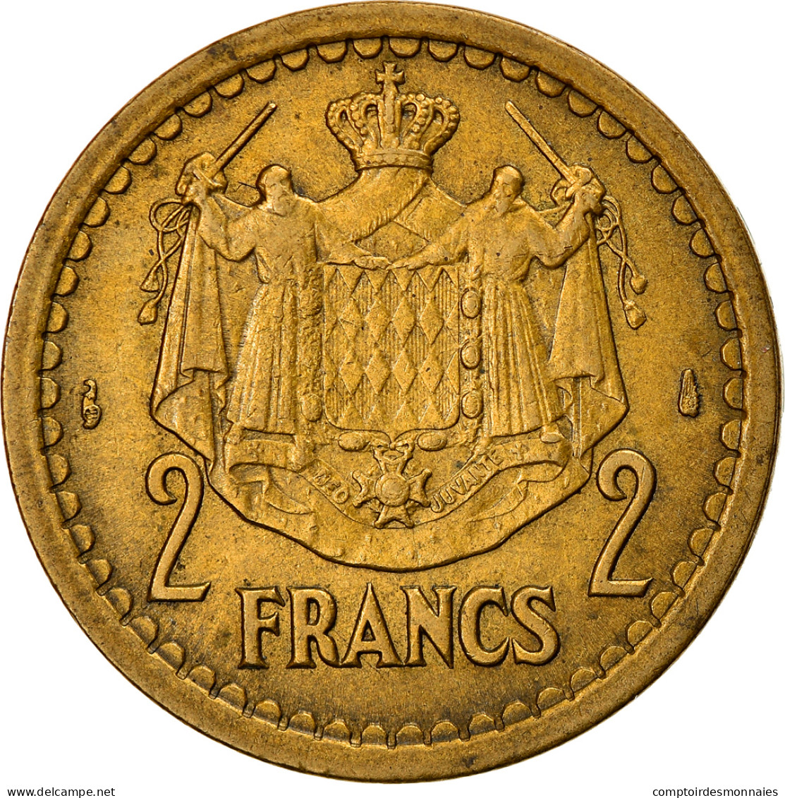 Monnaie, Monaco, Louis II, 2 Francs, 1943, Paris, TTB+, Aluminium - 1922-1949 Louis II