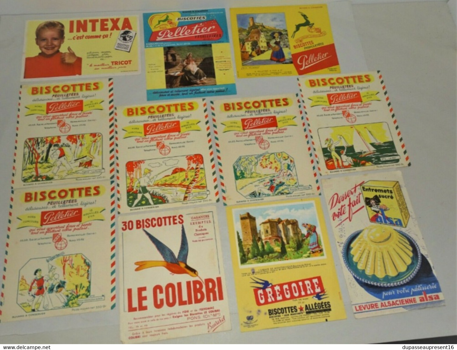 LOT de 59 BUVARDS PUBLICITAIRES ANCIENS PUBLICITES ANCIENNES PUB ANNEES 30/50