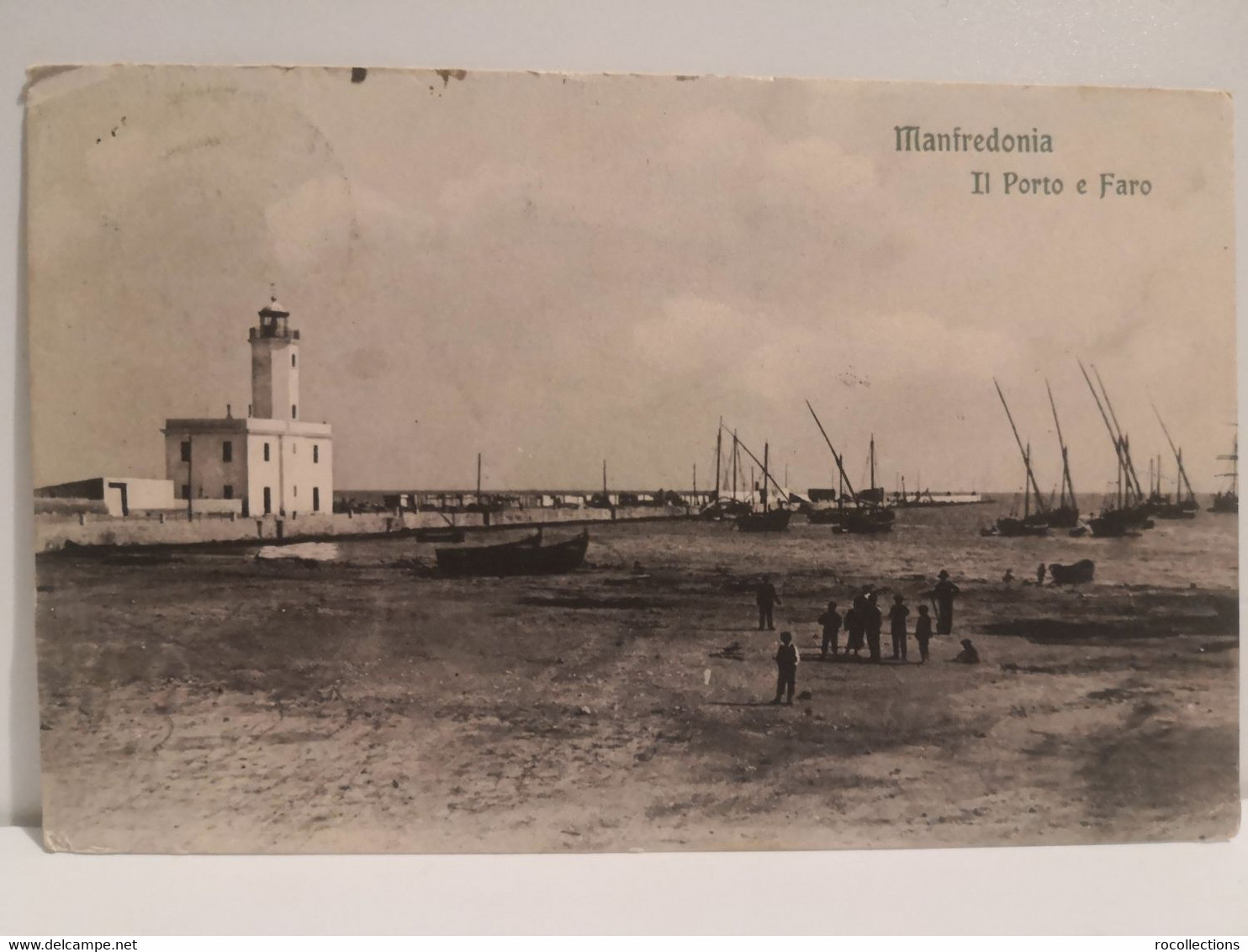 MANFREDONIA Il Porto E Faro. Spedita 1915. - Manfredonia