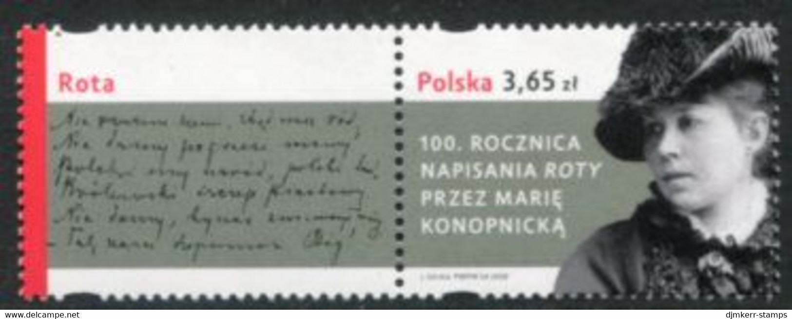 POLAND 2008 Centenary Of "Rota" Protest Song  MNH / **.  Michel 4399 Zf - Neufs