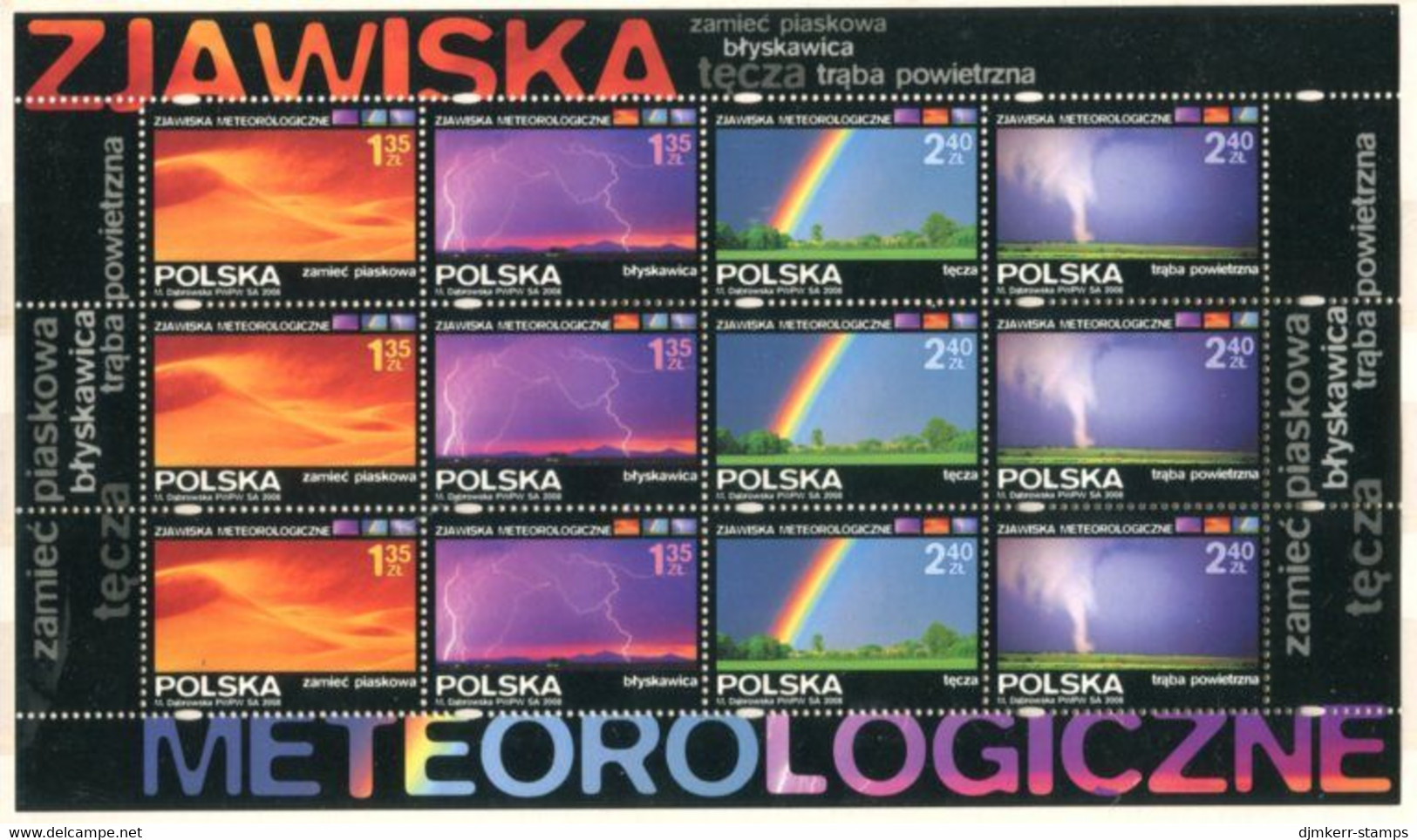 POLAND 2008 Meteorology: Weather Phenomena Sheetlet MNH / **.  Michel 4355-58 - Nuevos