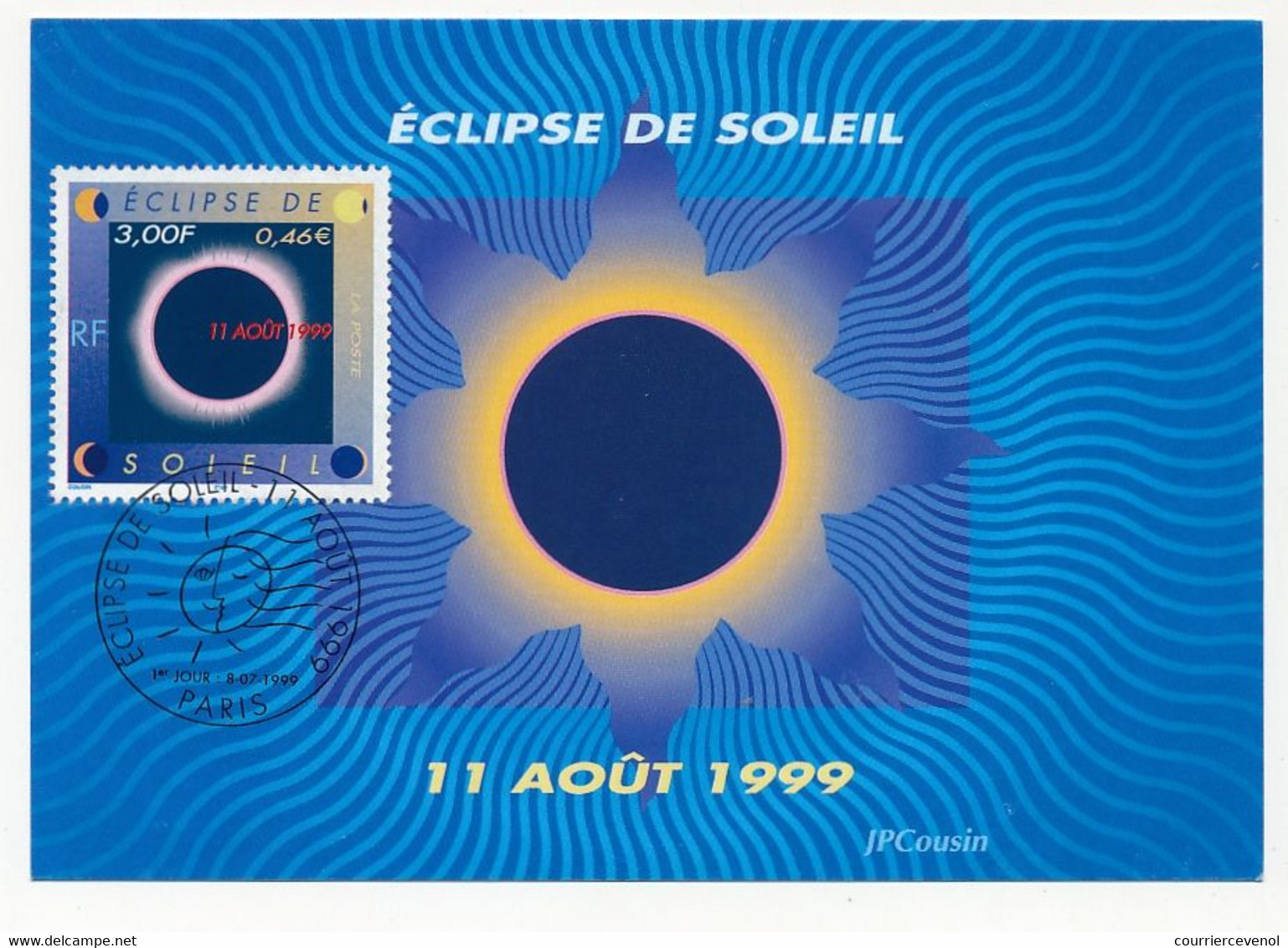 FRANCE - Carte Maximum 3,00 / 0,46E Eclipse De Soleil - Premier Jour PARIS 8/07/1999 - 1990-1999