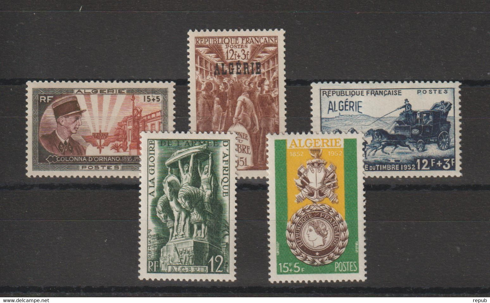 Algérie 1951-52 Divers 286-287 Et 294-296 , 5 Val ** MNH - Unused Stamps