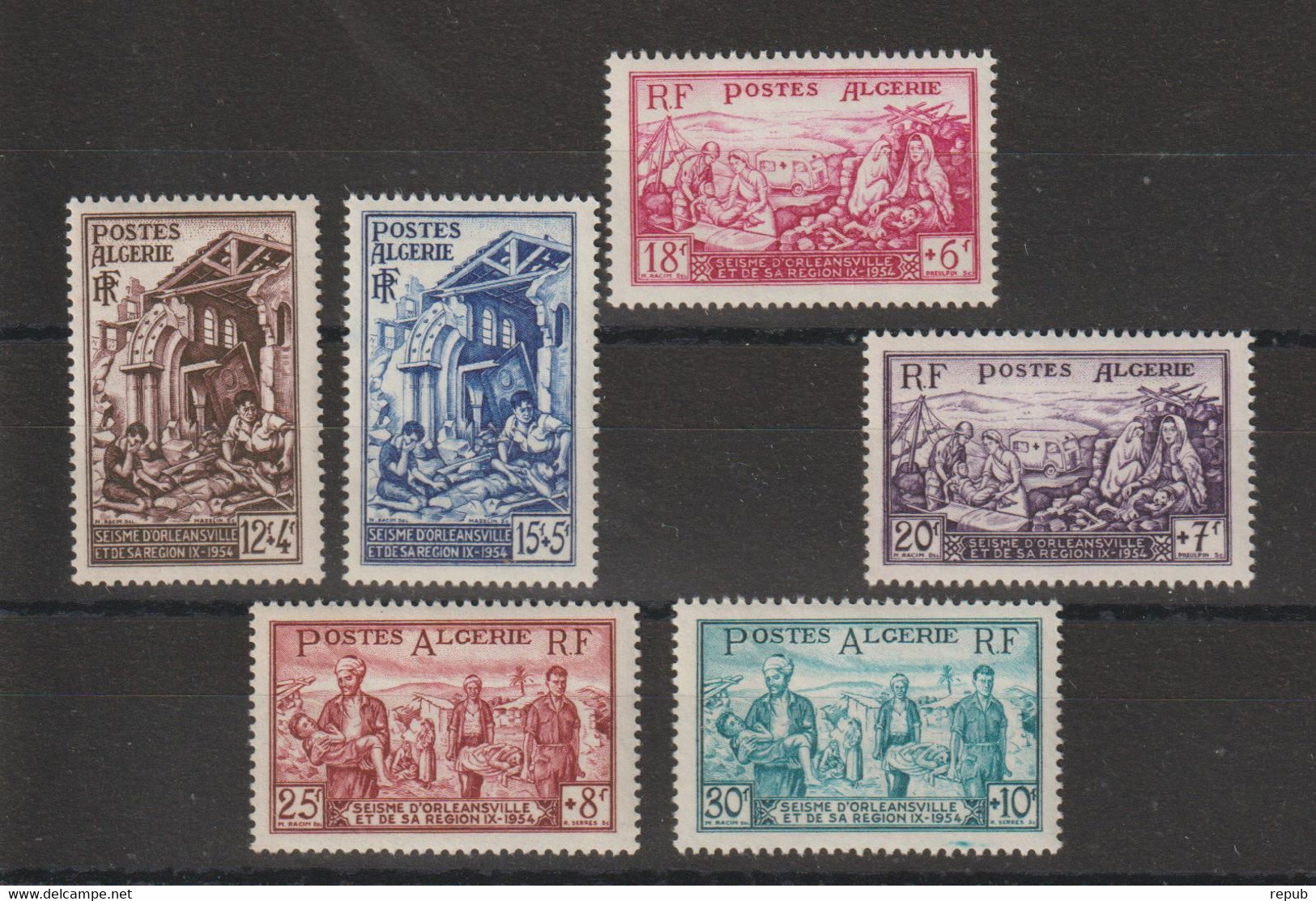 Algérie 1954 Sinistrés D'Orléansville 319-324, 6 Val ** MNH - Unused Stamps