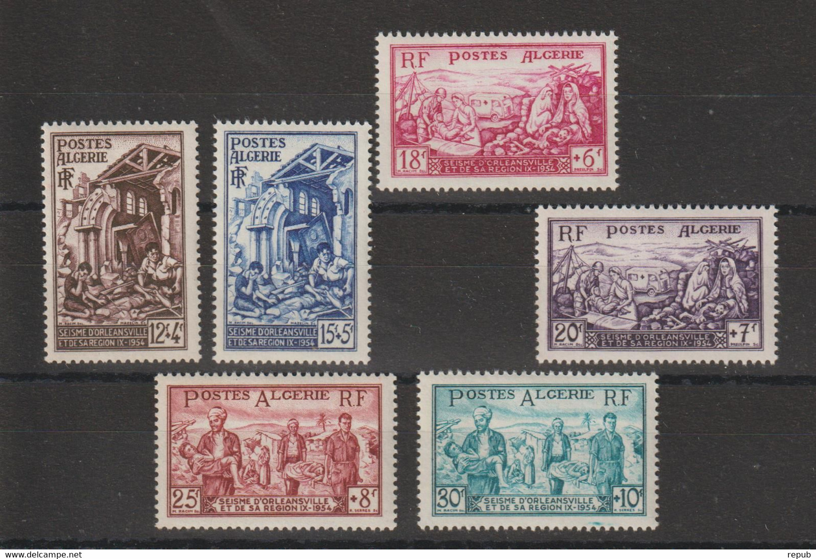 Algérie 1954 Sinistrés D'Orléansville 319-324, 6 Val ** MNH - Neufs