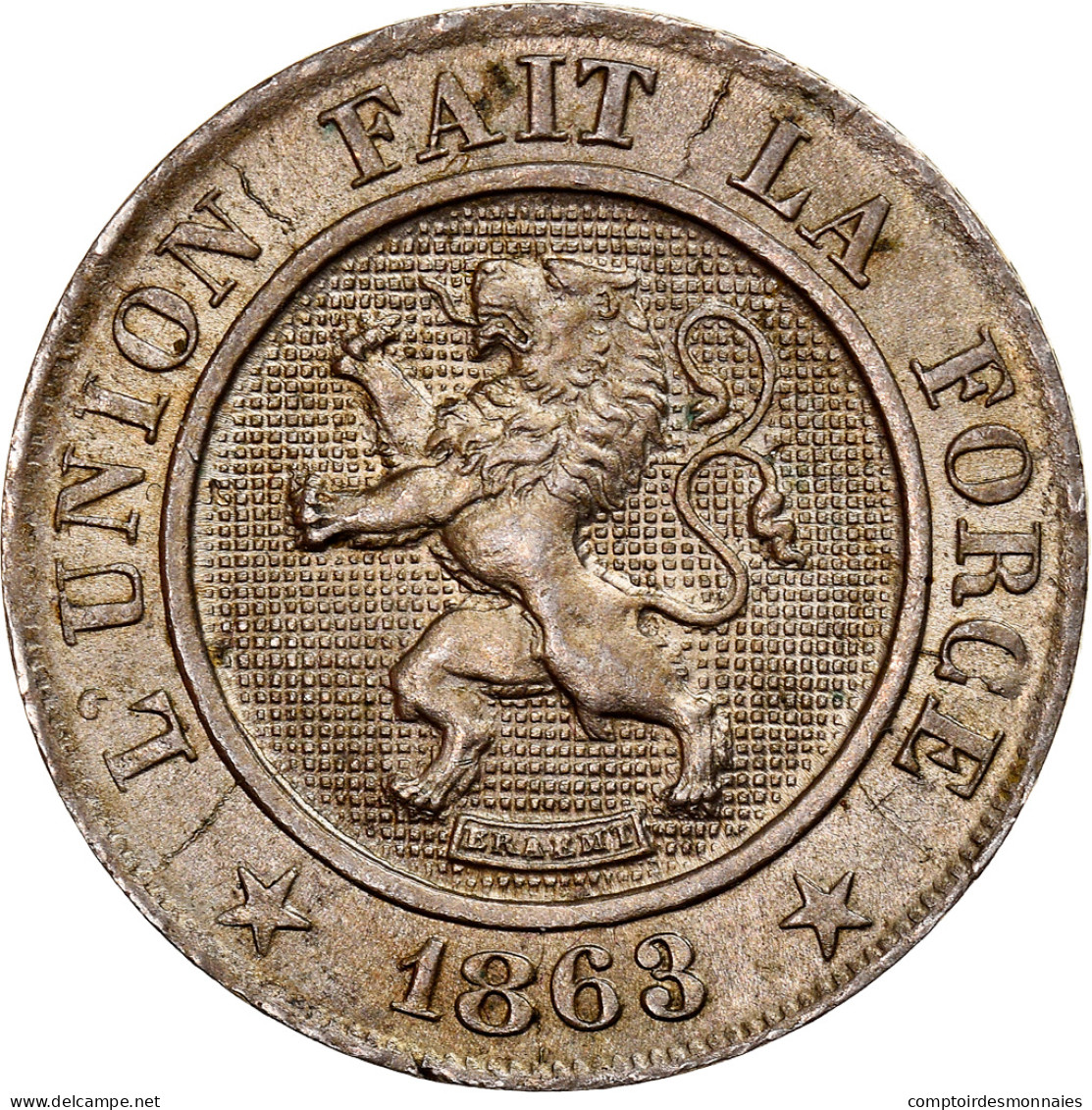 Monnaie, Belgique, Leopold I, 10 Centimes, 1863, Bruxelles, TTB, Copper-nickel - 10 Cents