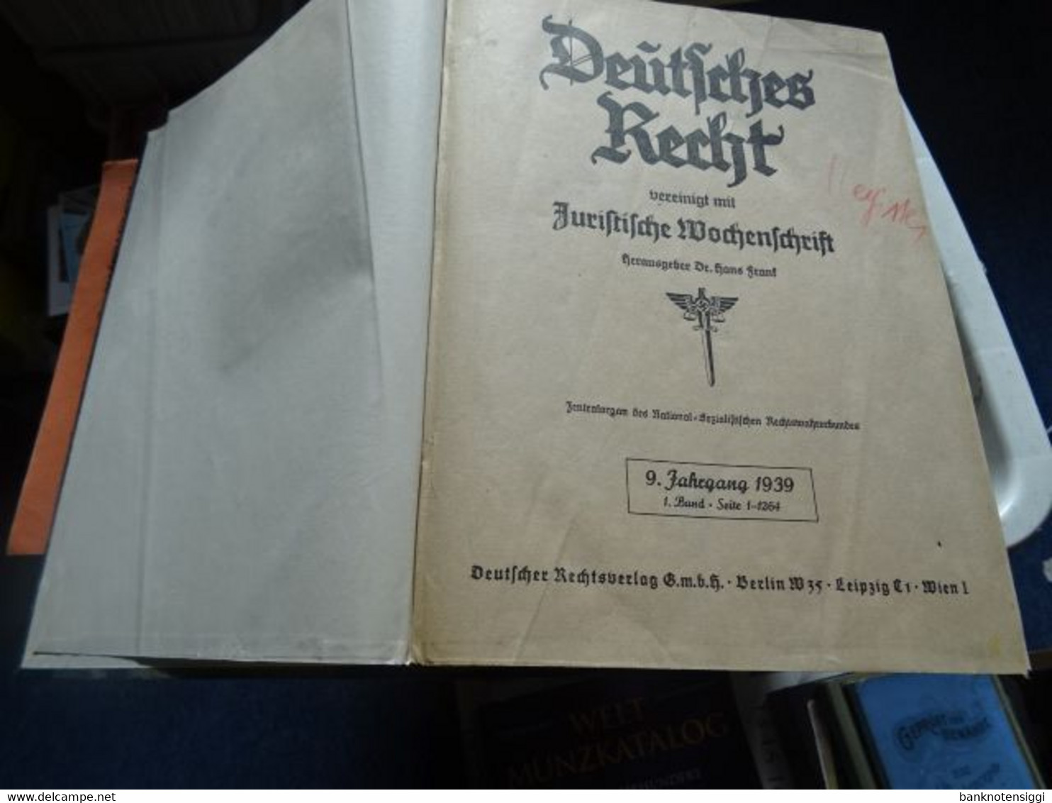 Buch "Deutsches Recht Vereinigt Mit Juristische Wochenschrift " 1939 Band 1 - Law