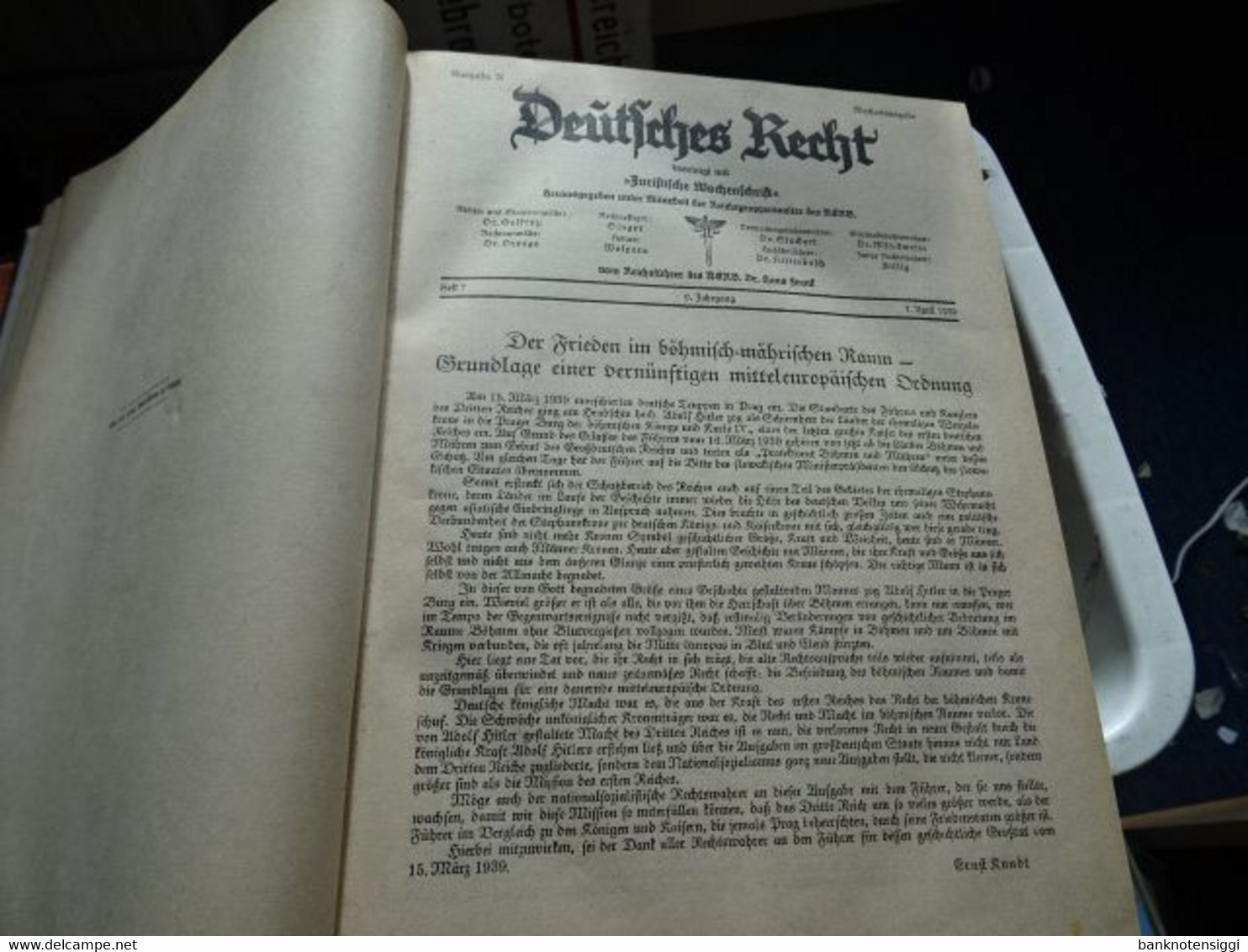 Buch "Deutsches Recht Vereinigt Mit Juristische Wochenschrift " 1939 Band 1 - Law