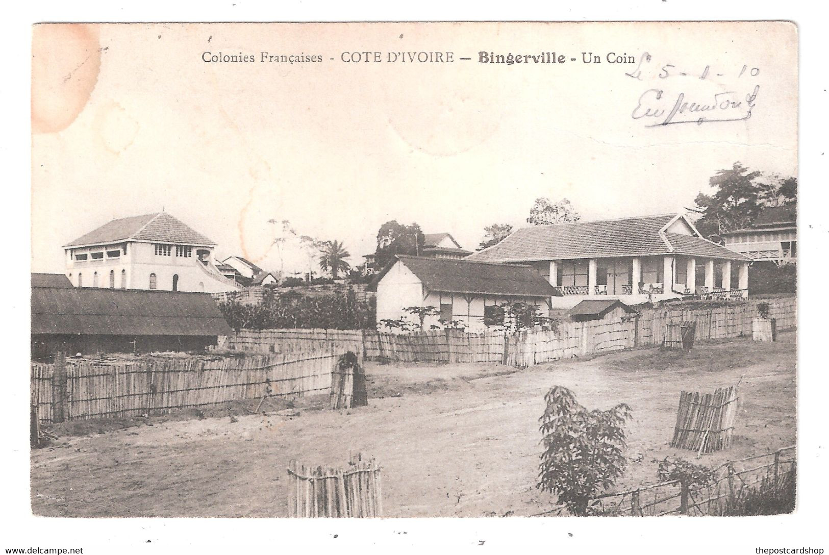 COTE D'IVOIRE - BINGERVILLE - Le Débarcadère CPA AFRIQUE AFRIQUE - USED CHEAP STAMP REMOVED CORNER FAULT TO TOP RIGHTI - Costa D'Avorio