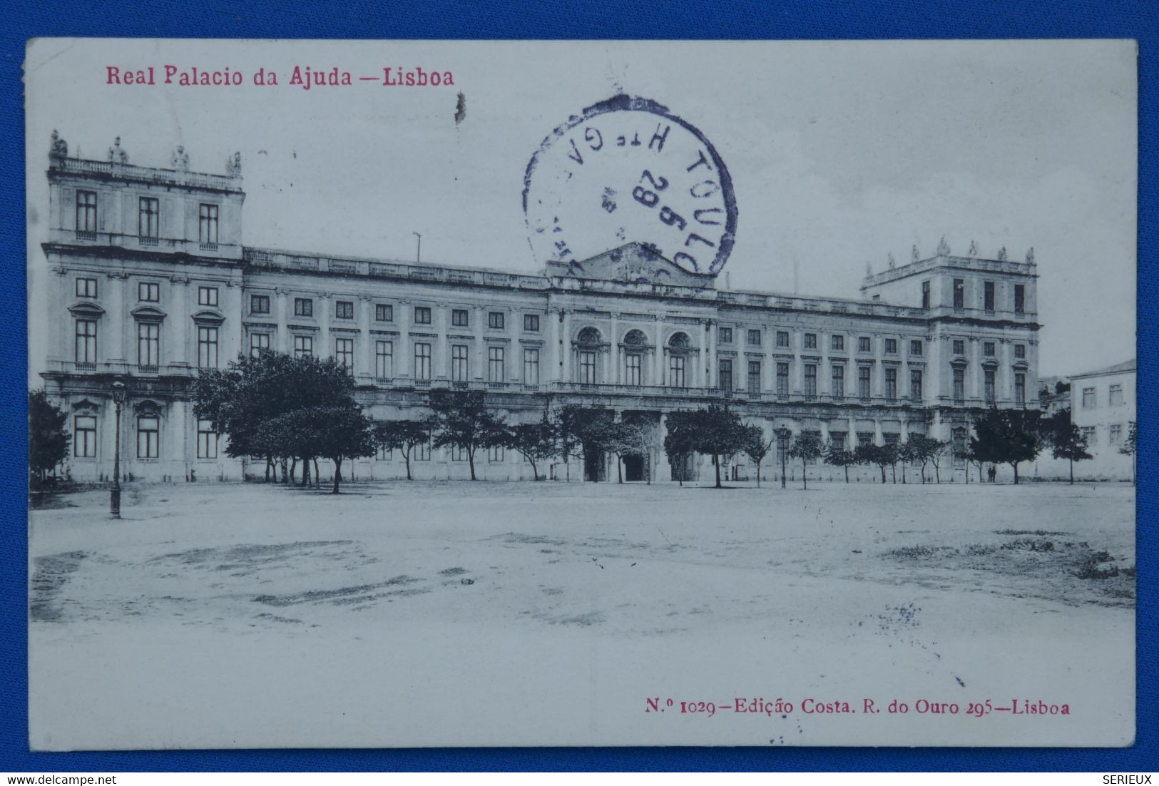 X9  PORTUGAL  BELLE CARTE  1906  LISBOA     POUR  BEAUVAIS FRANCE  + PAL. DA AJUDA+ SURCHARGE+ AFFRAN.  INTERESSANT - Storia Postale
