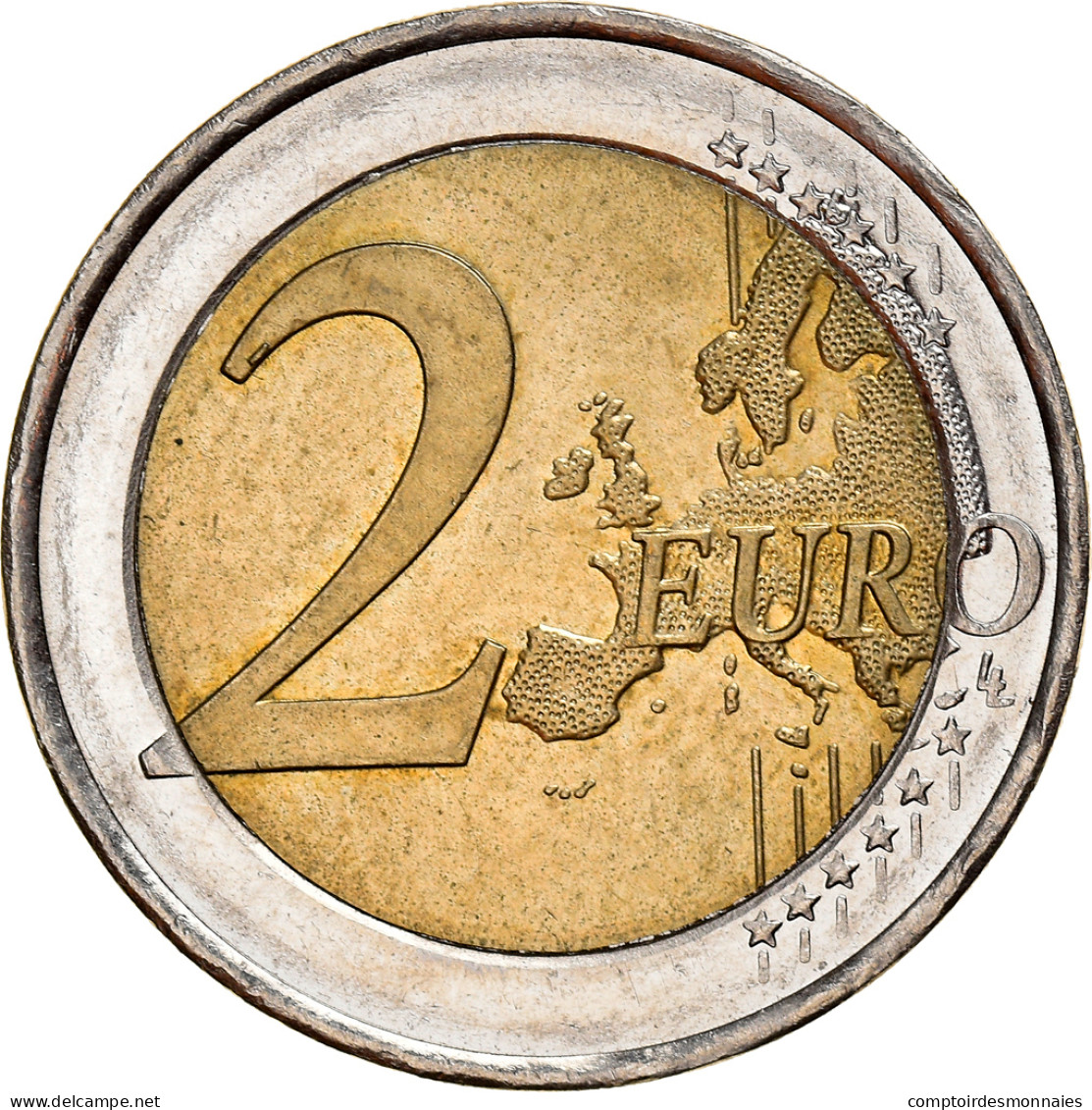 Allemagne, 2 Euro, 2008, Stuttgart, Error Wrong Ring, SUP, Copper-nickel - Errors And Oddities
