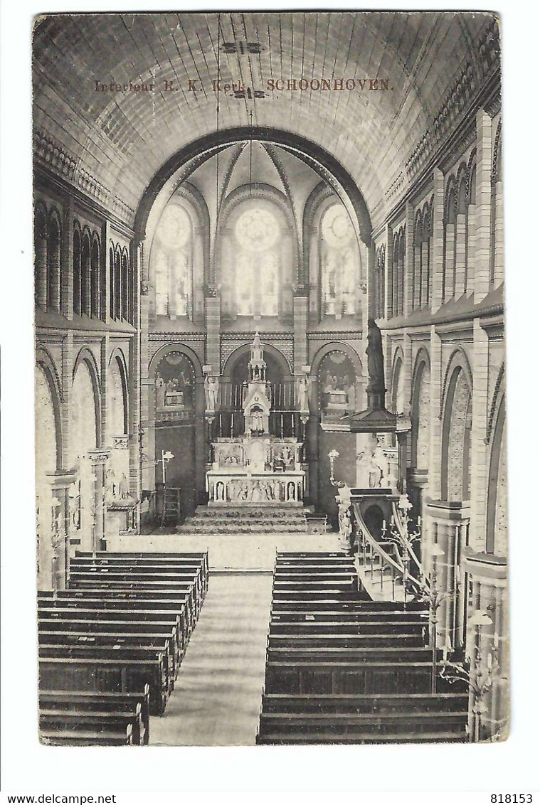 SCHOONHOVEN  Interieur R K Kerk 1911 - Schoonhoven