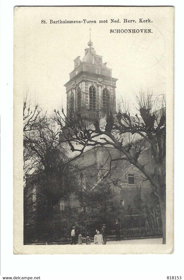 SCHOONHOVEN  St.Bartholomeus-Toren MetNed.Herv.Kerk 1914 - Schoonhoven