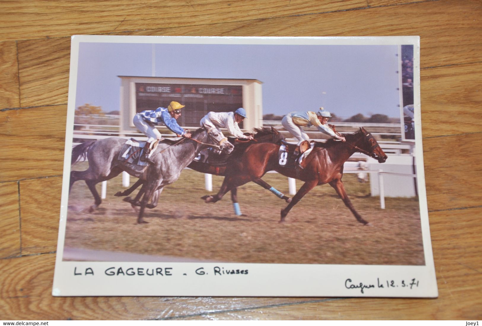 Photo Course De Chevaux,Cagnes Sur Mer 1971,La Gageure,G Rivasses, Format 18/24 - Sport