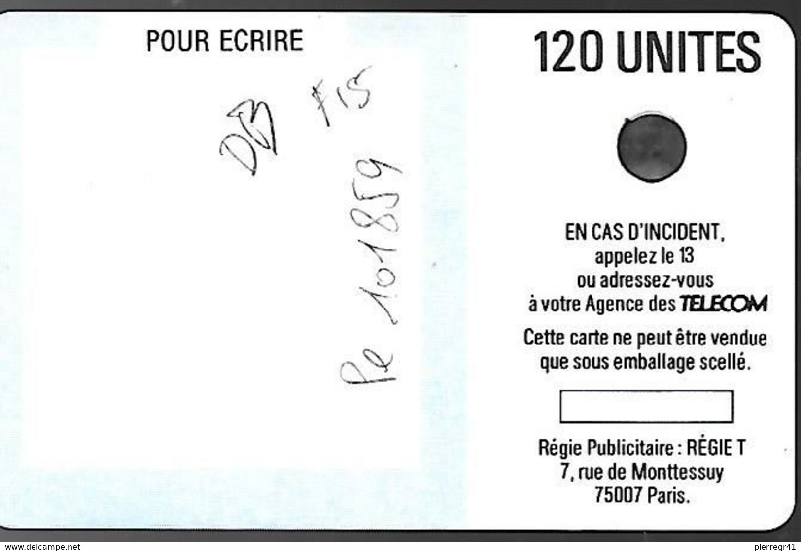 CARTE-PUBLIC-1987-F 15-SC3-120U-CORTOT-V°6 Pe101859-UTILISEE-TBE LUXE - 1987