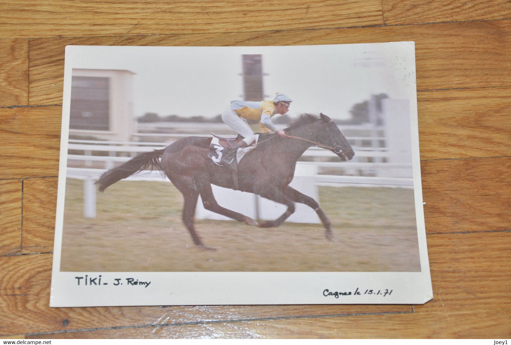 Photo Course De Chevaux, Cagnes Sur Mer 1971,Tiki,J Rémy , Format 18/24 - Sporten