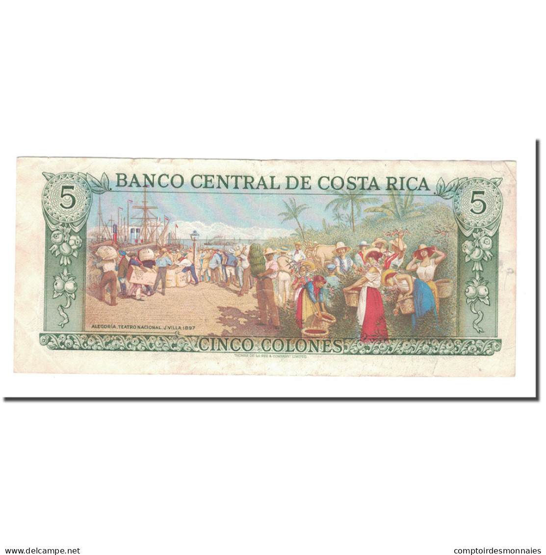 Billet, Costa Rica, 5 Colones, 1989, 1989-10-04, KM:236d, TB - Costa Rica