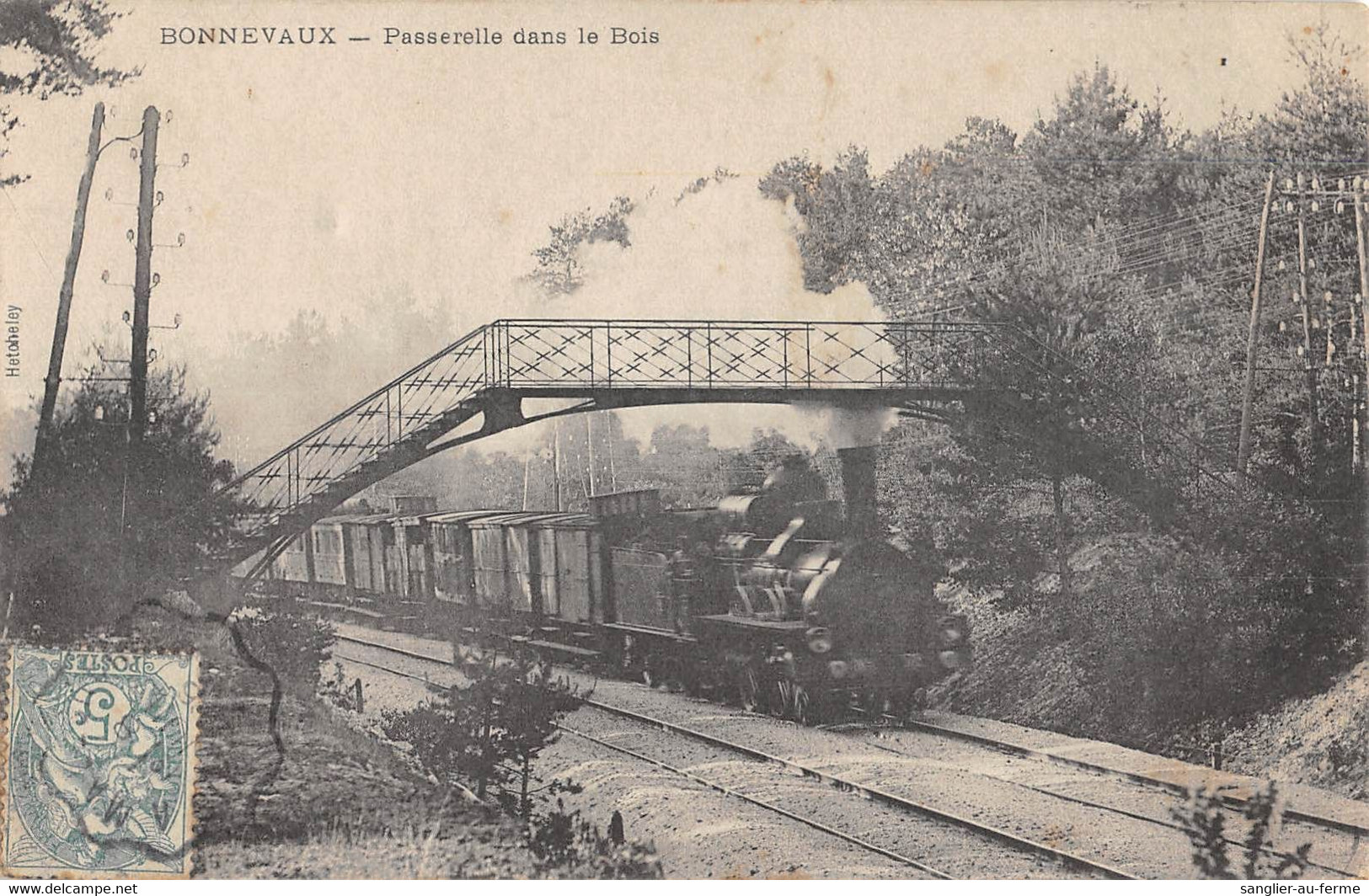 CPA 25 BONNEVAUX DOUBS PASSERELLE DANS LE BOIS (cpa Rare Avec Train - Andere & Zonder Classificatie