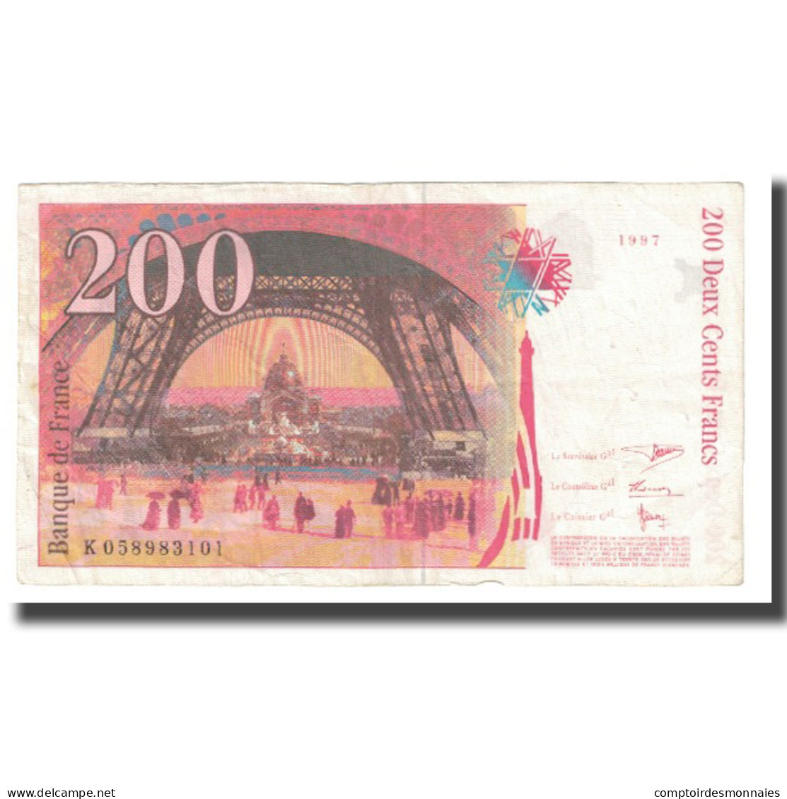 France, 200 Francs, Eiffel, 1997, BRUNEEL, BONARDIN, VIGIER, TTB, Fayette:75.4b - 200 F 1995-1999 ''Eiffel''