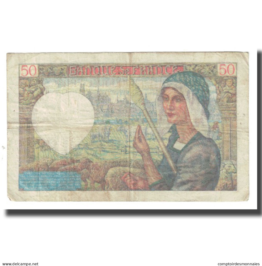 France, 50 Francs, Jacques Coeur, 1940, P. Rousseau And R. Favre-Gilly - 50 F 1940-1942 ''Jacques Coeur''