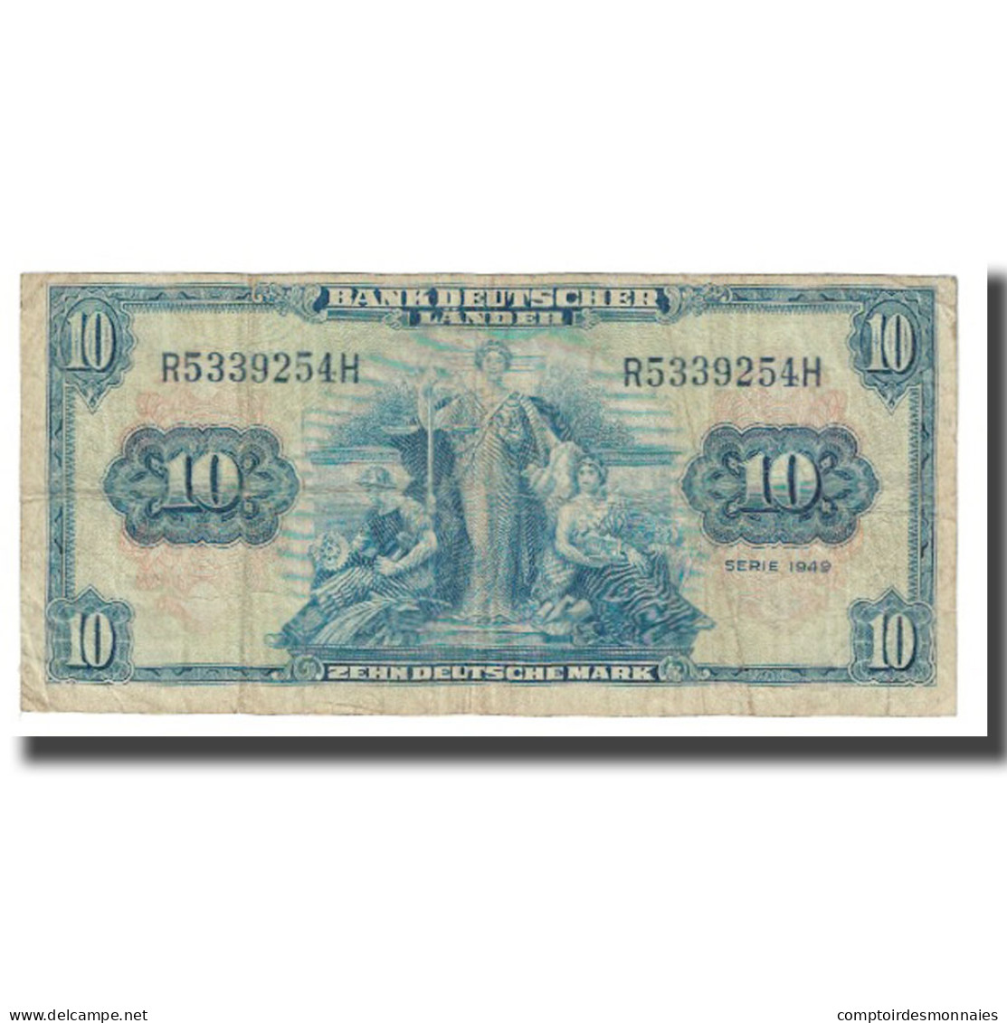 Billet, République Fédérale Allemande, 10 Deutsche Mark, 1949, 1949-08-22 - 10 Deutsche Mark