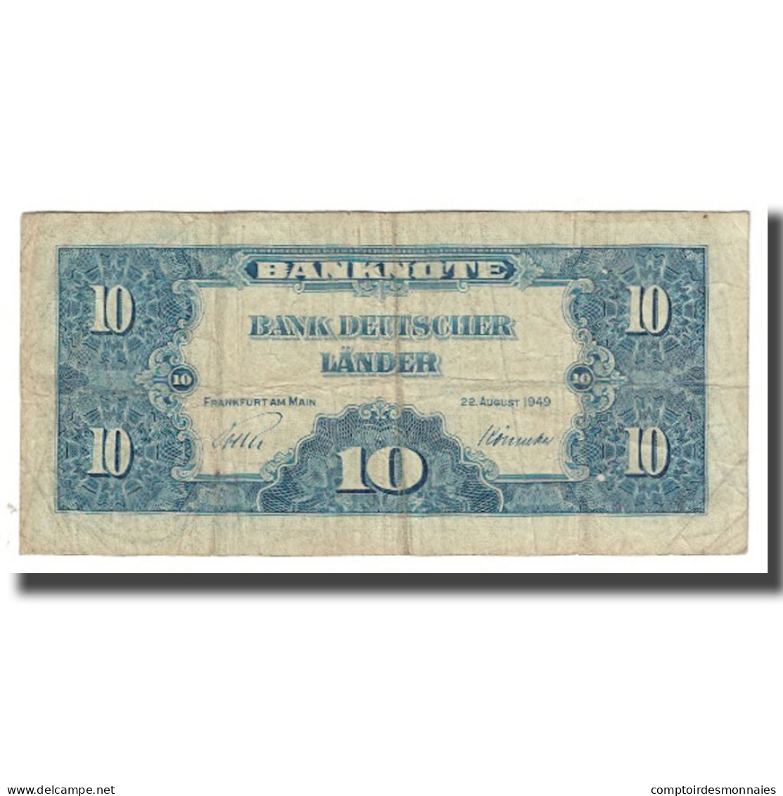 Billet, République Fédérale Allemande, 10 Deutsche Mark, 1949, 1949-08-22 - 10 Deutsche Mark