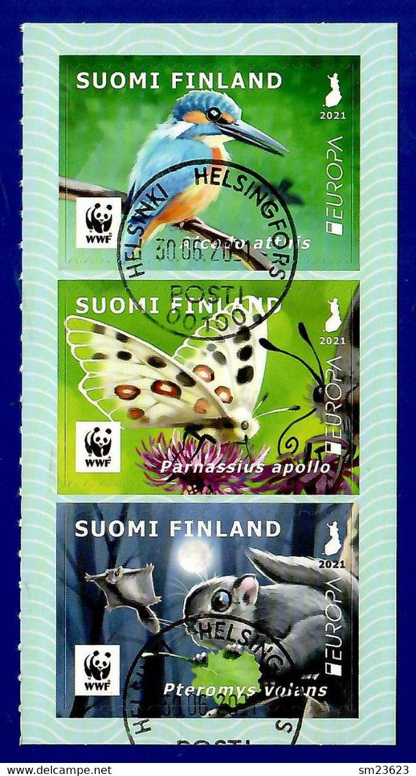 Suomi Finland / Finnland 2021 , EUROPA CEPT Heimische Wildtiere -selbstklebend / Self-adhesive - Gestempelt / Used / (o) - Usati
