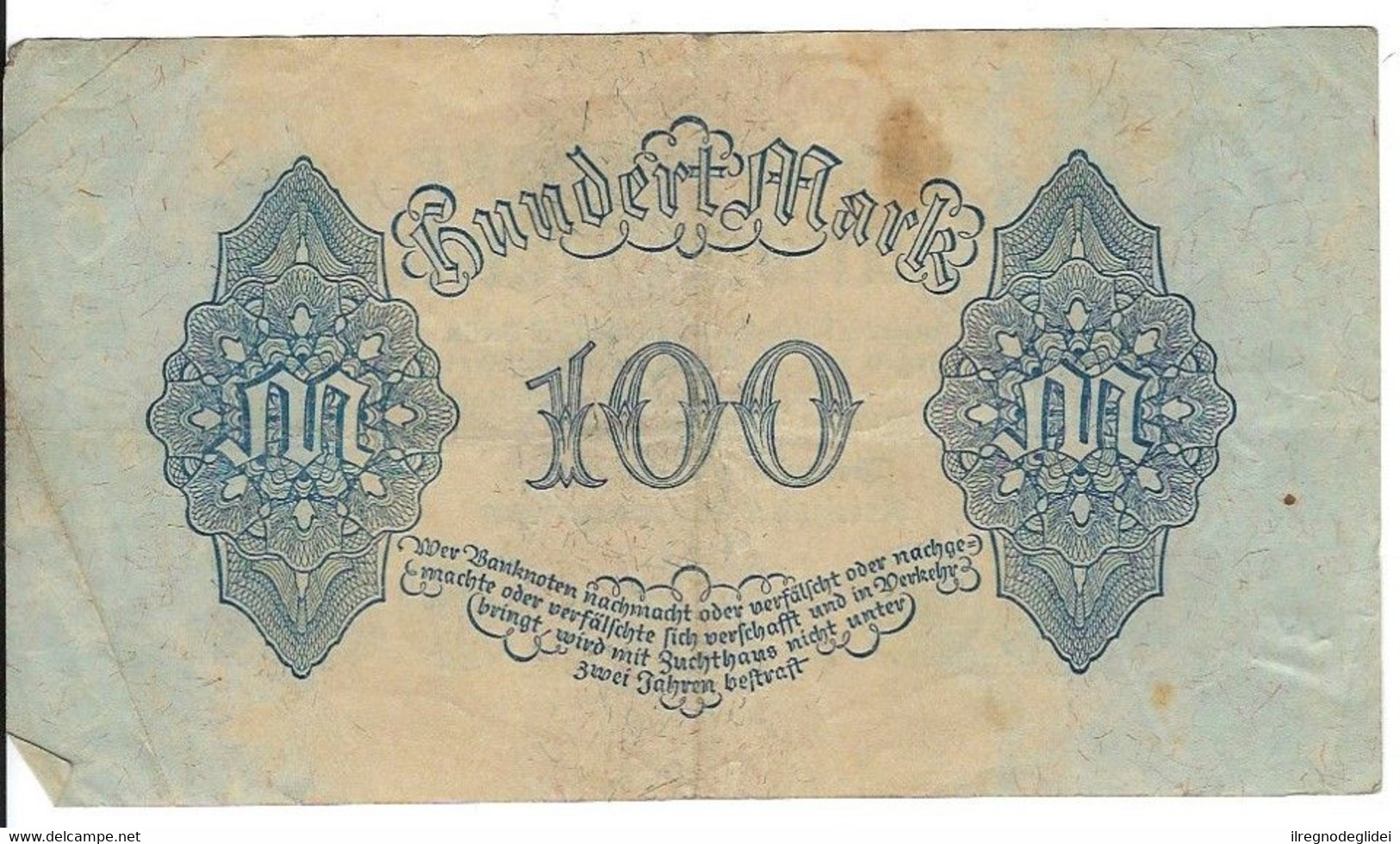 GERMANIA IMPERO 100 REICHSMARK 1922 - WYSIWYG  - N° SERIALE E05898178 - CARTAMONETA - PAPER MONEY - 100 Mark