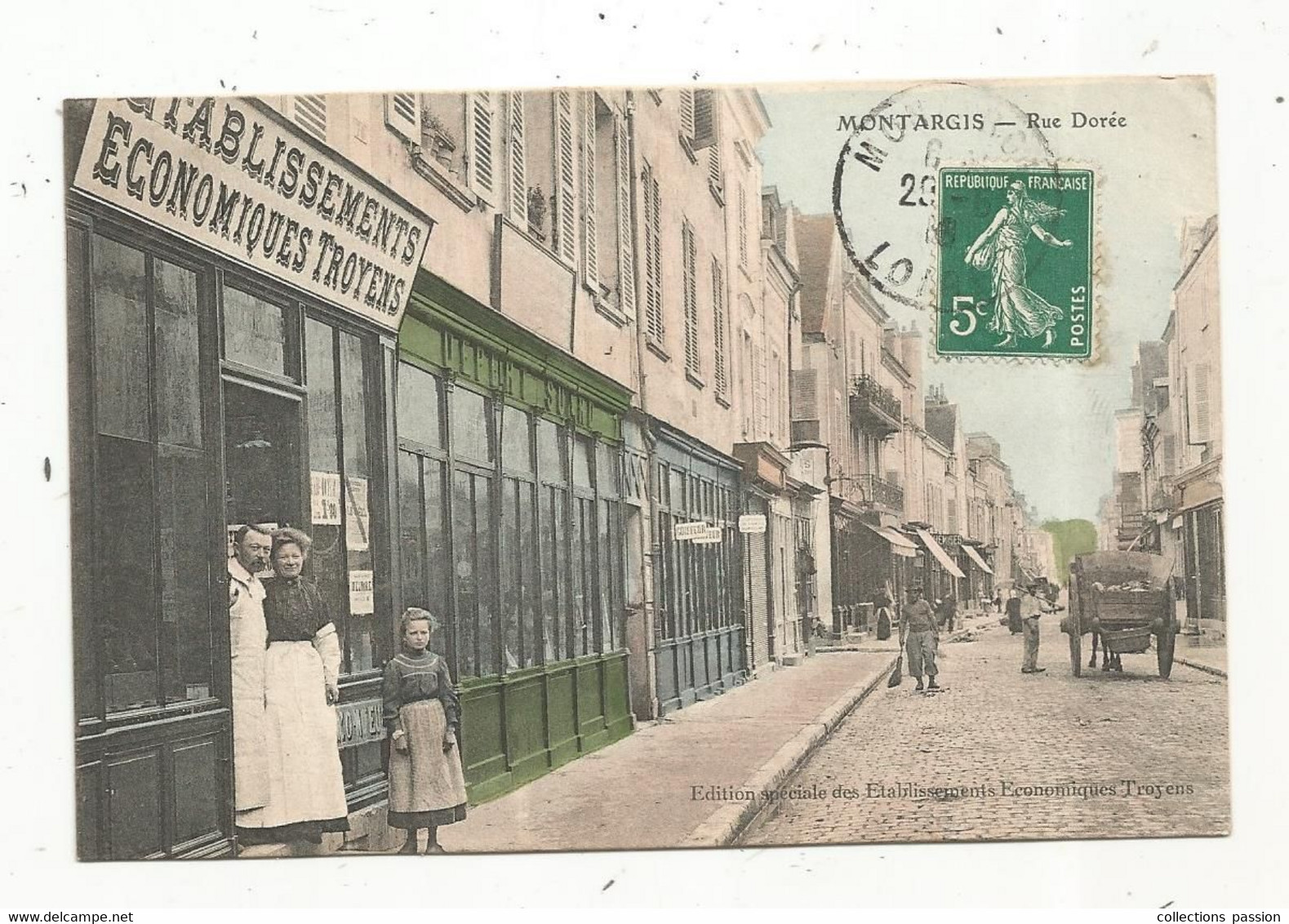 Cp, Commerce , Magasin , établissements économiques Troyens , Rue Dorée , 45 , Montargis , Voyagée - Winkels