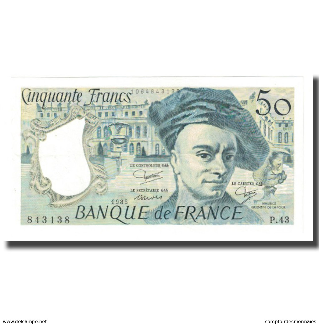 France, 50 Francs, Quentin De La Tour, 1985, STROHL TRONCHE DENTAUD, SPL - 50 F 1976-1992 ''quentin De La Tour''