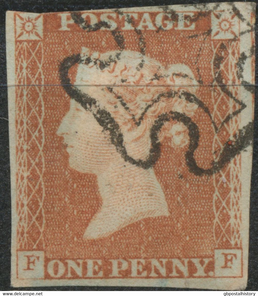 GB LE QV 1 D Redbrown Plate 24 (FF) Almost 4 Broad Margins Minimal Touched At The Upper Left, Black MC, VARIETY/ERROR: - Gebraucht