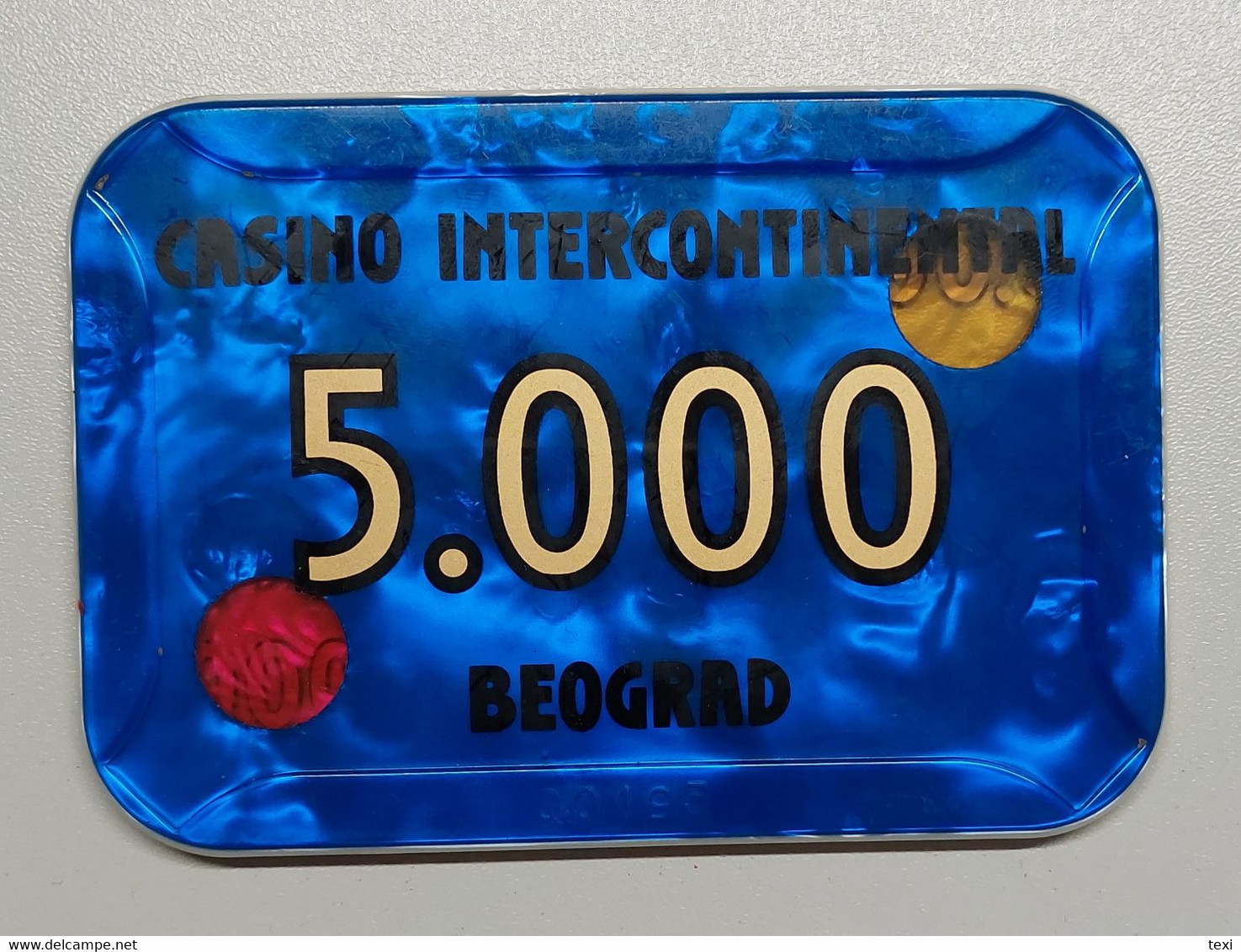 Casino Token Serbia Yugoslavia CASINO INTERCONTINENTAL BEOGRAD 5000 - Casino