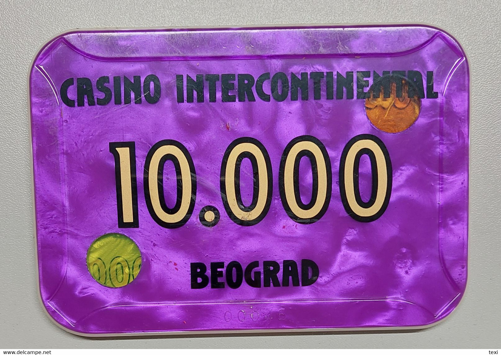 Casino Token Serbia Yugoslavia CASINO INTERCONTINENTAL BEOGRAD 10000 - Casino