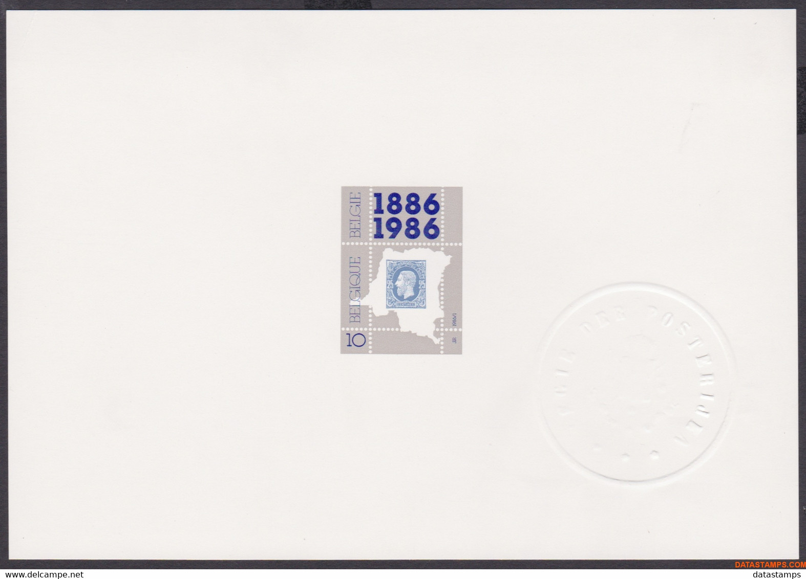 België 1986 - OBP:SLX 5, Luxevel - XX - 100 Birthday 1st Stamp Congo - Deluxe Sheetlets [LX]