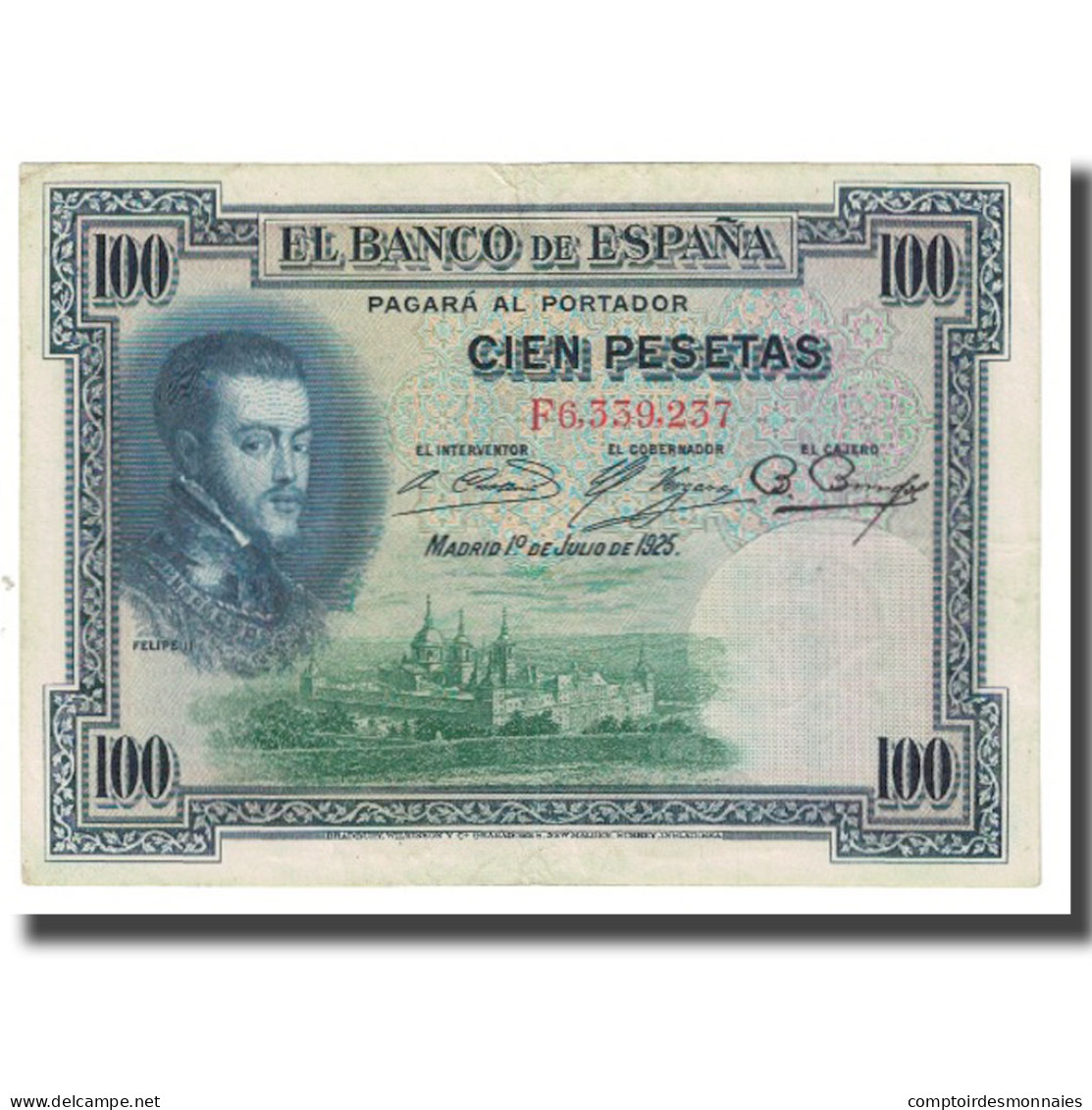 Billet, Espagne, 100 Pesetas, 1925, 1925-07-01, KM:69a, TTB - 100 Pesetas