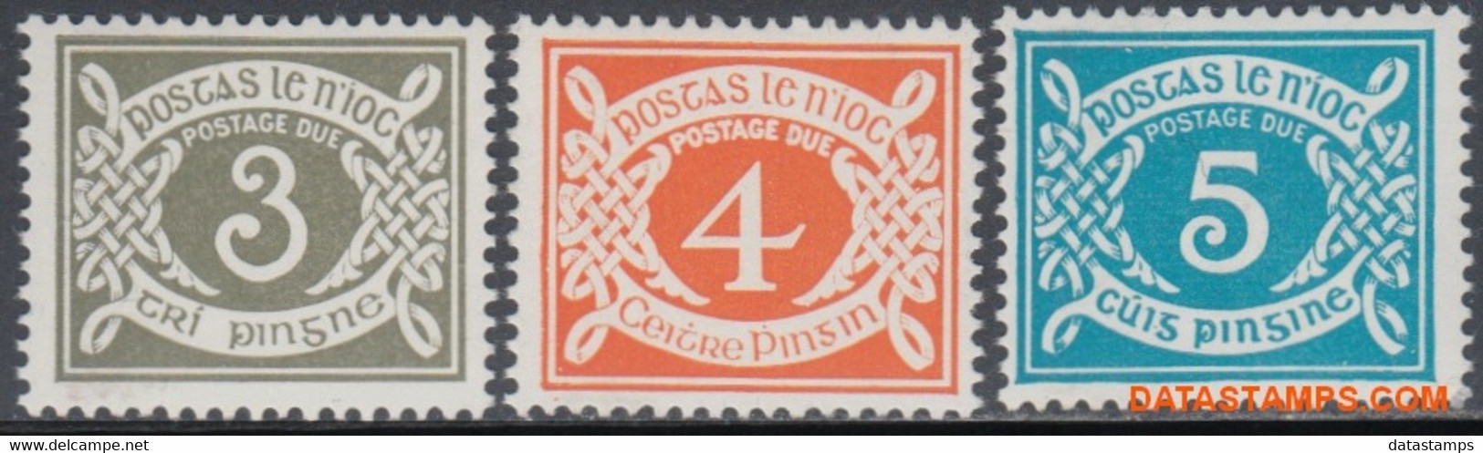 Ierland 1978 - Mi:porto 22/24, Yv:TX 22/24, Penalty Stamps - XX - Figure - Postage Due